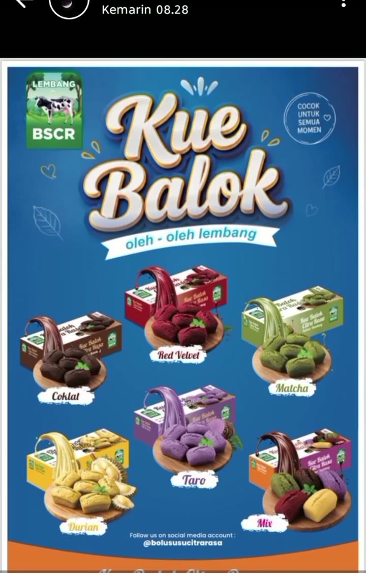 Kue Balok isi lima dengan berbagai rasa