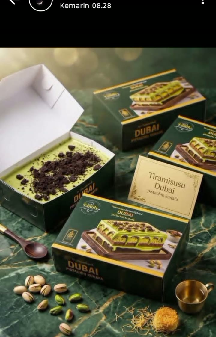 Tiramisusu Dubai Pistachio dalam kemasan